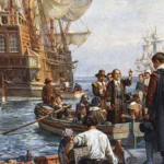 Pilgrim-Fathers-painting-Mayflower-Bernard-Gribble